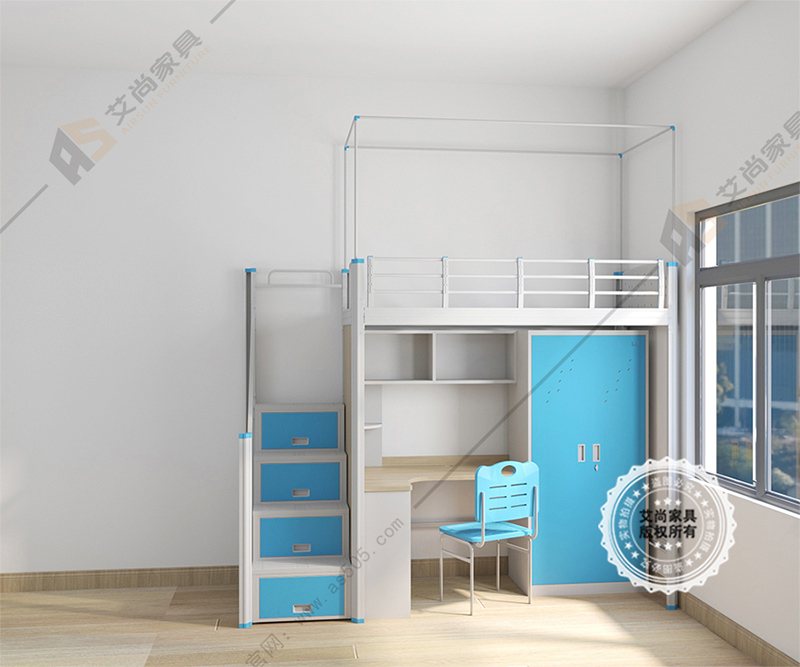 中梯-鐵架公寓床