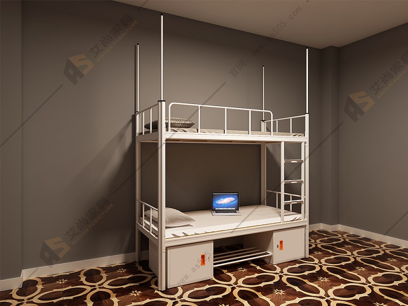 艾尚家具所有帶柜雙層鐵架床都是質保十年的，十年之內有任何問題，我們可以免費維修退換，直到您滿意為止。而且艾尚的帶柜雙層鐵架床一張普通的兩人位凈重就46公斤，可稱重400kg以上，好質量才敢說這樣的大話，如存在疑慮可以到我們廠家直接來考察。